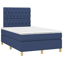 Maison Chic Lit adulte- Lit + matelas,Sommier à lattes de lit avec matelas bleu 120x190 cm tissu -GKD46525