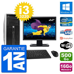 PC Tour HP Pro 6300 CMT Ecran 22" i3-3220 RAM 16Go Disque 500Go Windows 10 Wifi · Occasion 