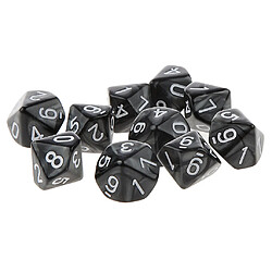 10pcs Dix Faces De Dés D10 Jouer D & D Jeux Rpg Parti Dices Noir