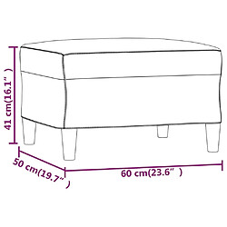 vidaXL Repose-pied Crème 60x50x41 cm Velours pas cher