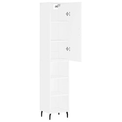 Acheter Maison Chic Buffet,Meuble de Rangement,commode pour salon,Cuisine Blanc brillant 34,5x34x180 cm Bois d'ingénierie -MN32384