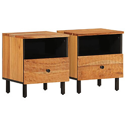 Maison Chic Lot de 2 Tables de chevet - Tables de Nuit 40x33x46 cm Bois d'acacia massif