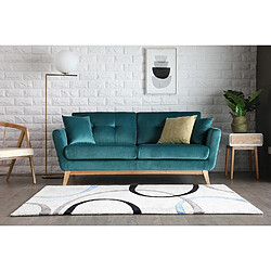 Concept Usine Canapé droit scandinave 3 places velours vert HOGA