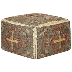 Beliani Pouf en jute multicolore 50 x 50 cm KATORA 