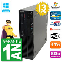 PC Lenovo ThinkCentre M82 SFF i3-3220 RAM 8Go Disque Dur 1To Graveur DVD Wifi W7 · Occasion 