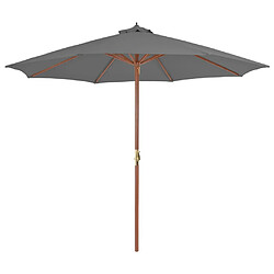 Maison Chic Parasol Jardin | Parasol d'extérieur avec mat en bois 300 cm Anthracite - GKD96631