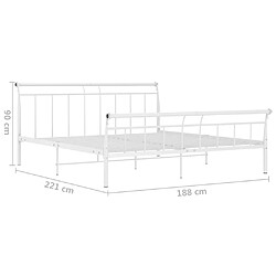 vidaXL Cadre de lit sans matelas blanc métal 180x200 cm pas cher