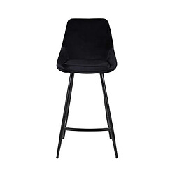 Mes Lot de 2 chaises de bar H75 cm en velours noir - ORMOY