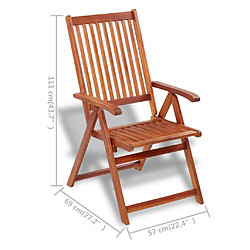 vidaXL Chaises pliables de jardin lot de 2 Bois solide d'acacia Marron pas cher