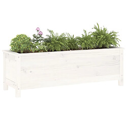 Avis Maison Chic Jardinière,Lit surélevé de jardin - Bac à fleurs - pot de fleur blanc 119,5x40x39 cm bois de pin massif -GKD63046