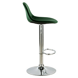 Acheter Rendez Vous Deco Chaise de bar Pavo en velours vert 60/82 cm (lot de 2)