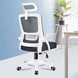 ALFORDSON Chaise de Bureau en Maille Siège Inclinable Ordinateur de Jeu Blanc et Noir