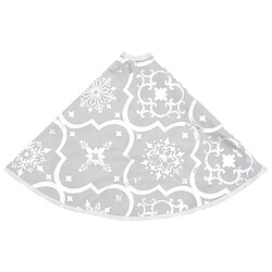 Acheter vidaXL Jupe de sapin de Noël de luxe avec chaussette Blanc 122cm Tissu