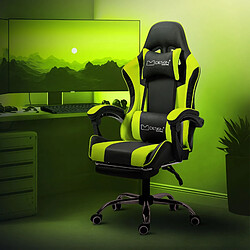 Chaise de massage gaming, noir-vert, cuir PU ML-Design 