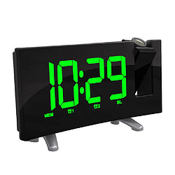 Radio FM Réveil LED Table électronique numérique Projecteur de table Horloge LED verte Réveil Snooze