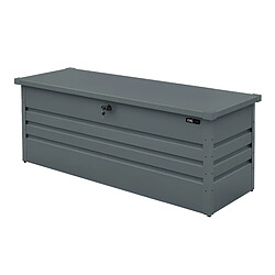 Avis AXI Miles Coffre de jardin en Métal - 600L, Anthracite - Coffre de rangement extérieur avec fond et serrure - Meuble Exterieur Rangement Outils de Jardinage, Coussins - 165 x 70 x 62 cm