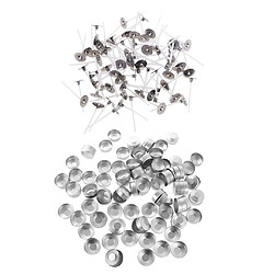 Boîtes à cosmétiques en aluminium vides 100pcs Bougie en Aluminium Argenté Chauffe-Plat avec 100pcs Mèches de Bougie Coton Fournitures de Bougies