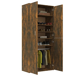 Avis vidaXL Armoire à chaussures chêne fumé 80x39x178 cm bois d'ingénierie