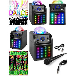 Fenton SONO ENCEINTE PORTABLE 8" PARTY KARAOKE SUR BATTERIE /SD/USB/BT/MP3 + MICRO EFFETS LEDS RGB + Télécommande pour la fête en KARAOKE 