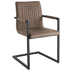 Acheter Beliani Set de 2 Cuir PU Chaise de salle à manger Chaise en porte-à-faux Marron BRANDOL