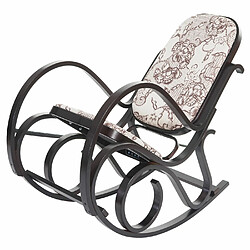 Avis Mendler Fauteuil à bascule M41, rocking-chair en bois ~ Jacquard brun