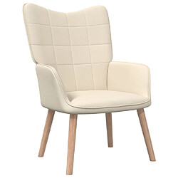 Maison Chic Chaise de relaxation | Fauteuil relax avec tabouret Crème Tissu -GKD37807