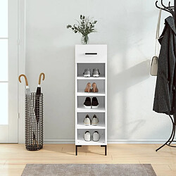 Maison Chic Armoire à Chaussures,Meuble de Rangement à Chaussures blanc 30x35x105 cm bois d'ingénierie -MN37455