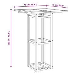 vidaXL Table de bistro 75x75x110 cm Bois d'acacia massif pas cher