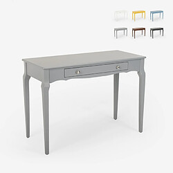 Ahd Amazing Home Design Console de bureau élégante et fonctionnelle en bois shabby chic Toscano, Couleur: Gris