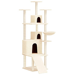 Arbre à chat avec griffoirs,niche pour chat en sisal Crème 175 cm -MN15738