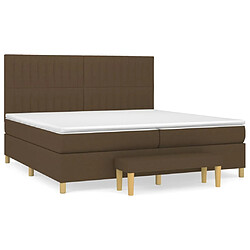 Maison Chic Structures de lit + matelas,Lit à sommier tapissier avec matelas Marron foncé 200x200 cm -MN64862