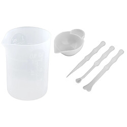 Moule à bijoux silicone fondant gâteau diy Paquet De 5 Kits D'outils De Moulage En Résine, Tasses à Mesurer En Résine époxy De Silicone Pour La Résine, Tasses En Silicone Antiadhésif De Taille