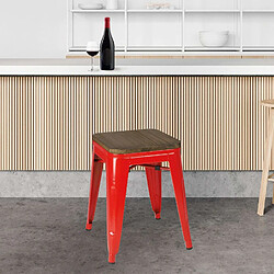 Avis Urban Living Tabouret vintage Liv H46 cm - Rouge