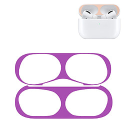 Wewoo Pour Apple AirPods Pro Étui de protection écouteurs sans fil Autocollant protecteur en métal violet 