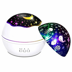 Universal Lumière de projection étoilée LED rotative Star Dance Sky Projector pour enfants, 8 lumières romantiques lumière pour enfants bébé aide au sommeil pour se détendre ou faire la fête, (blanc)