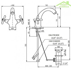 Mélangeur lavabo MORAVA avec siphon en or (doré)