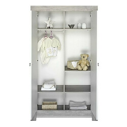 Schardt Armoire bébé 2 portes bois gris et blanc Nordic Driftwood L 109 x H 189 x P 53 cm