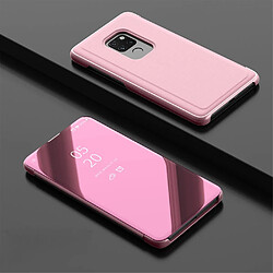 Etui en PU surface de miroir de fenêtre de vue or rose pour votre Huawei Mate 20