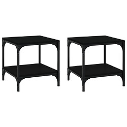 vidaXL Tables d'appoint 2 pcs Noir 40x40x40 cm Bois d'ingénierie