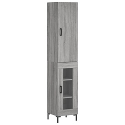 Maison Chic Buffet,Meuble de Rangement,commode pour salon,Cuisine Sonoma gris 34,5x34x180 cm Bois d'ingénierie -MN70417