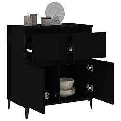 Maison Chic Buffet,Meuble de Rangement,commode pour salon,Cuisine Noir 60x35x70 cm Bois d'ingénierie -MN12223 pas cher