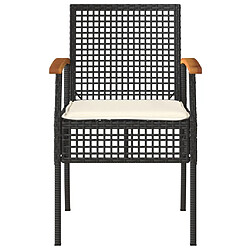 Acheter Maison Chic Lot de 2 Chaises de jardin coussins | chaises Relax noir résine tressée acacia -GKD44765