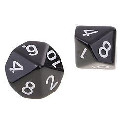 10pcs Dés à 10 Faces Dés Polyédriques D10 Pour Jeux De Donjons Et Dragons Noirs pas cher