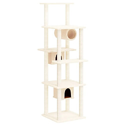 Arbre à chat avec griffoirs,niche pour chat en sisal Crème 169 cm -MN97707