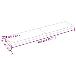 Acheter vidaXL Étagère murale 140x30x(2-4) cm bois de chêne massif non traité