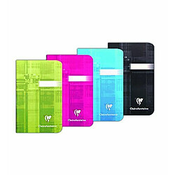 Clairefontaine Lot de 4 Metric Cahier petits carreaux sans spirales/Carnet de poche 9x14cm Coloris assortis 