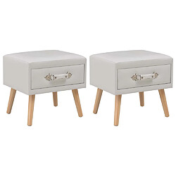 vidaXL Tables de chevet 2 pcs Blanc 40x35x40 cm Similicuir