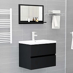 vidaXL Miroir de salle de bain Noir 60x10,5x37 cm Bois d’ingénierie pas cher