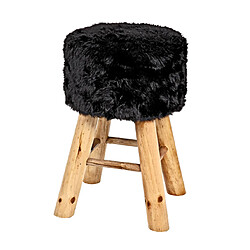 Pegane Tabouret 2 noir, H45 x Ø30 cm 