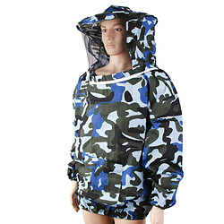 Veste professionnel de l'apiculture Blouse Costume Equipement de Protection Professionnel Anti Abeille pour Apiculture Apiculteur - Bleu Camo